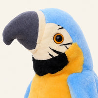 Peluche perroquet bleu 20-25 cm - détail texture
