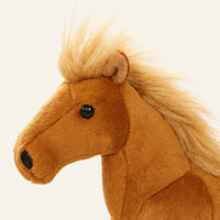 Peluche cheval marron 32 cm - détail texture