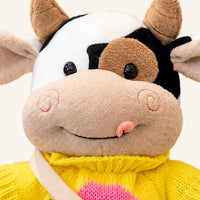 Peluche vache style 6 30 cm - détail texture