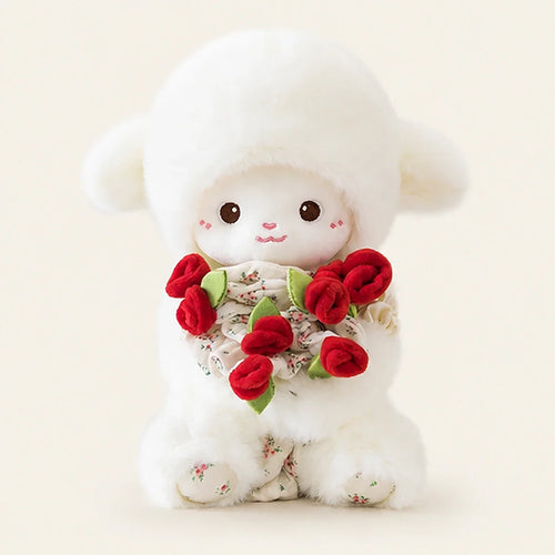 Peluche mouton avec roses 25-30 cm - photo principale
