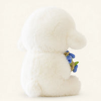 Peluche mouton avec fleurs bleues 25-30 cm - autre angle