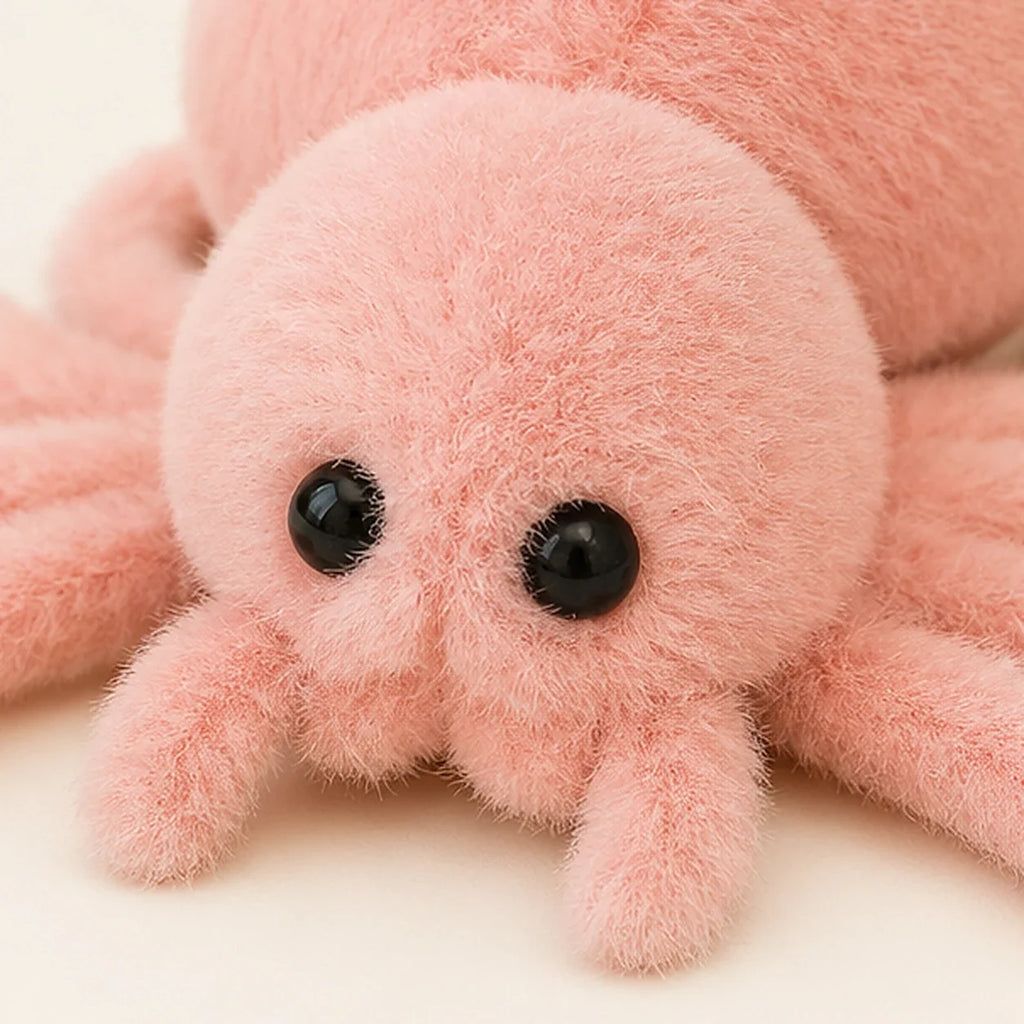 Peluche araignée rose - détail texture