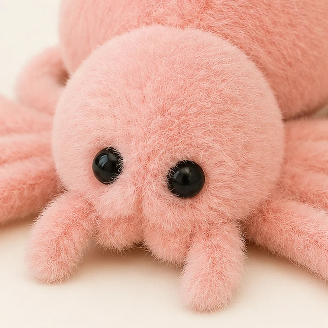 Peluche araignée rose - détail texture