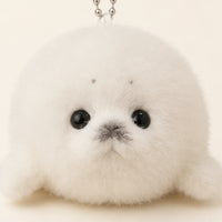 Peluche phoque porte-clé blanche - détail
