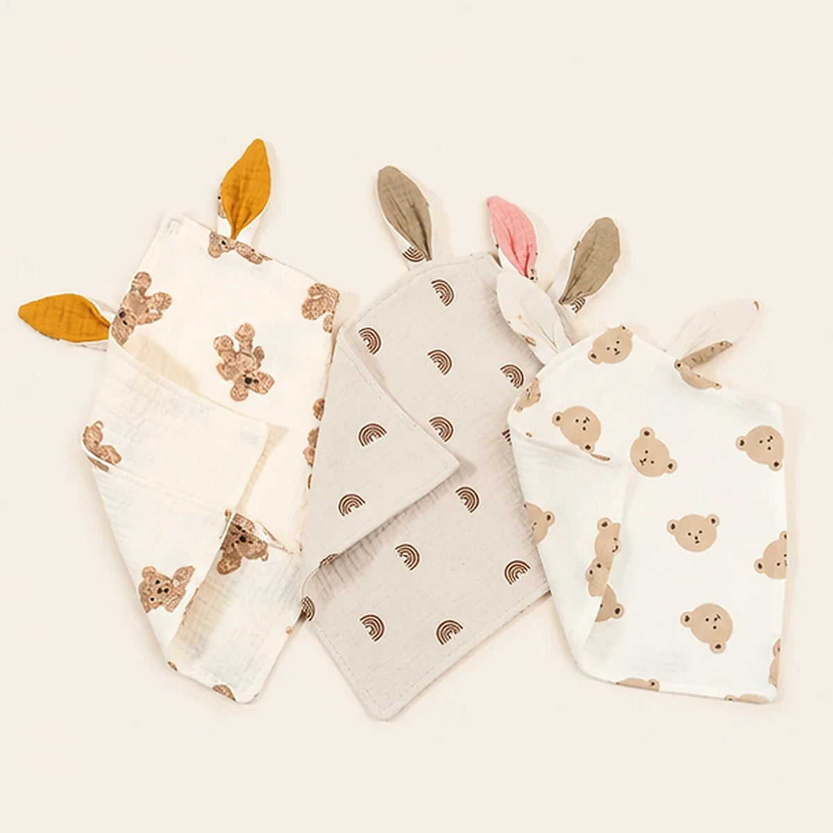 Doudou bébé oreilles de lapin - autre angle