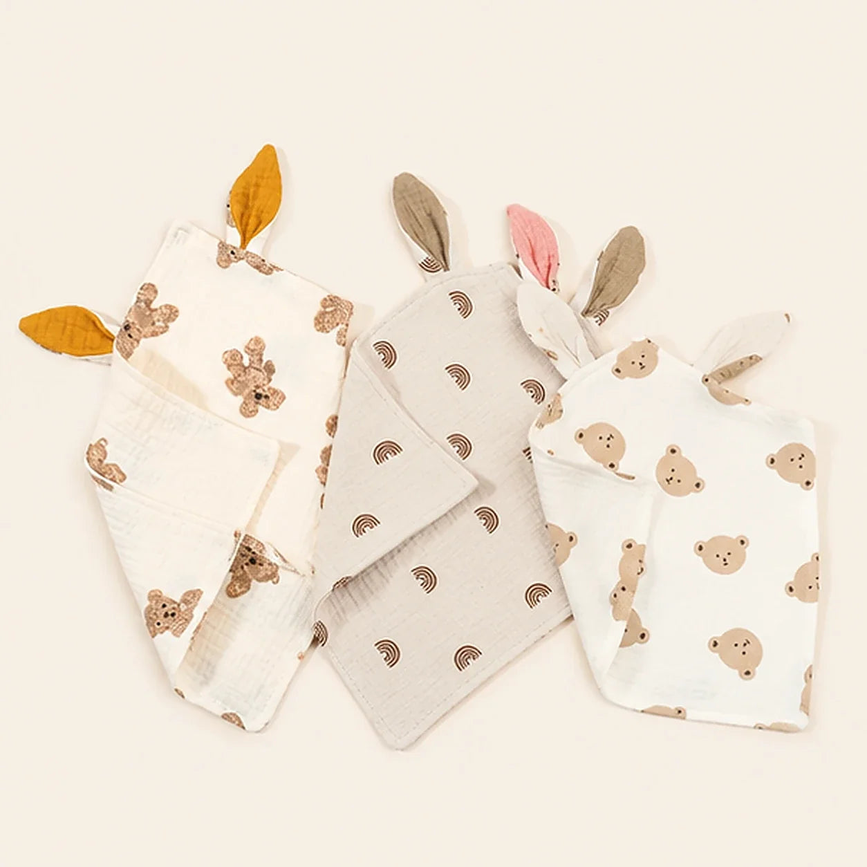 Doudou bébé oreilles de lapin - autre angle