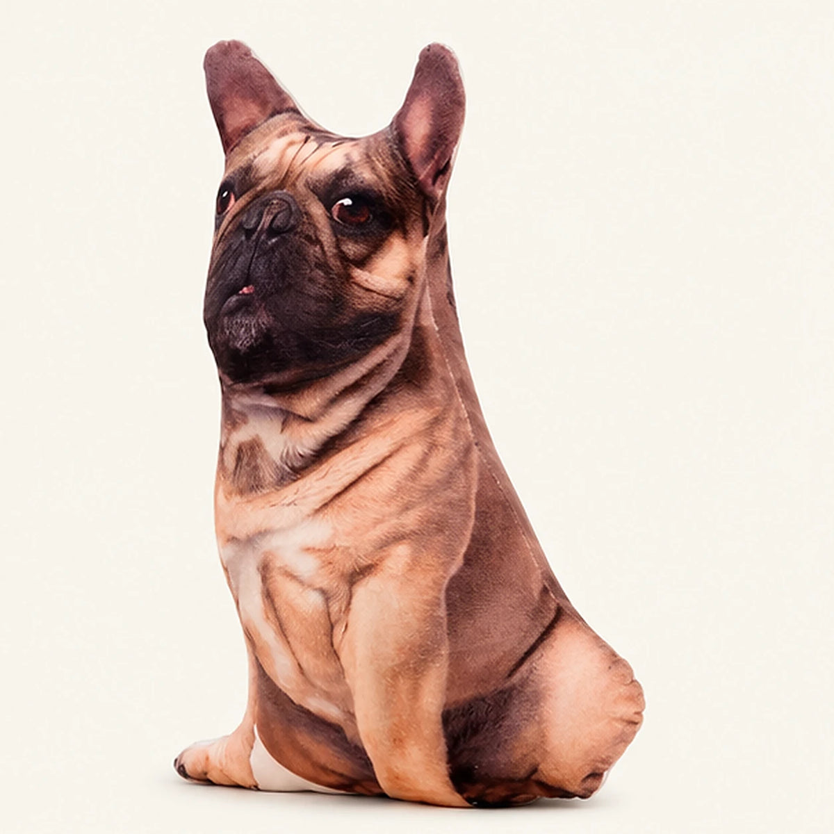 Coussin peluche bouledogue français — autre angle