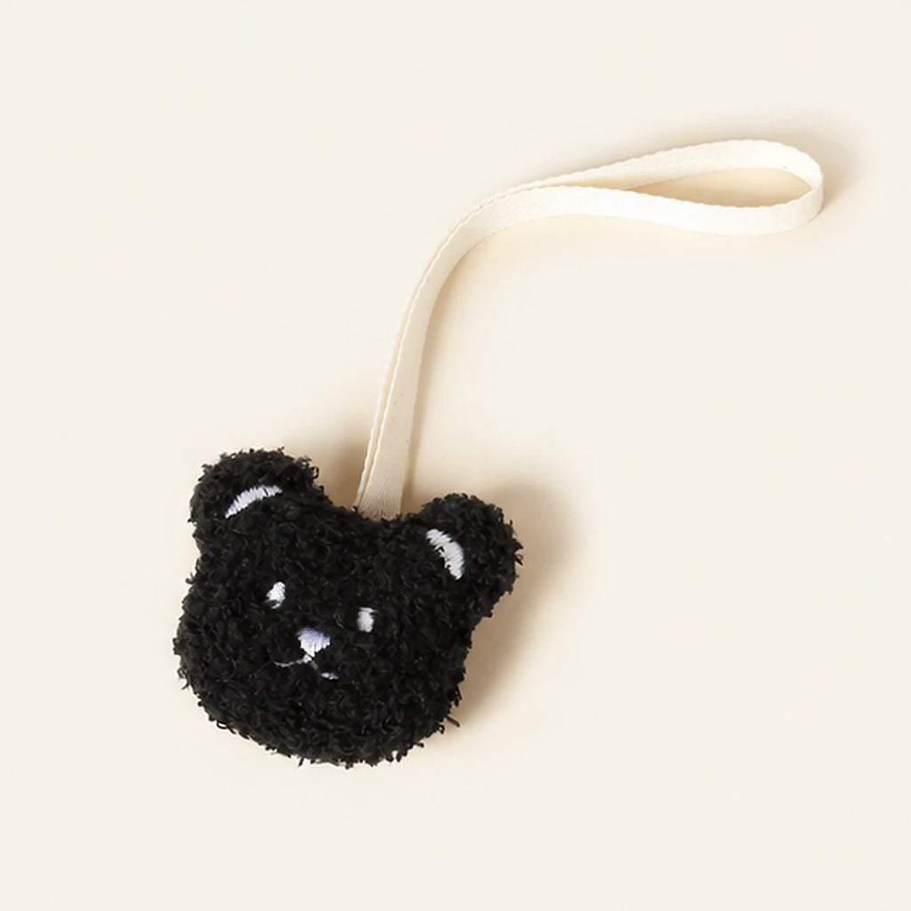 Attache-tétine doudou ours noir — autre angle