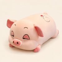 Peluche cochon dodu rose ultra douce, vue principale sur fond ivoire