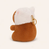 Peluche capybara chat, vue de profil trois-quarts - Royaume Peluche