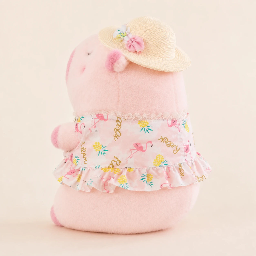 Peluche capybara rose vue de profil