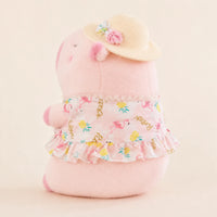 Peluche capybara rose vue de profil