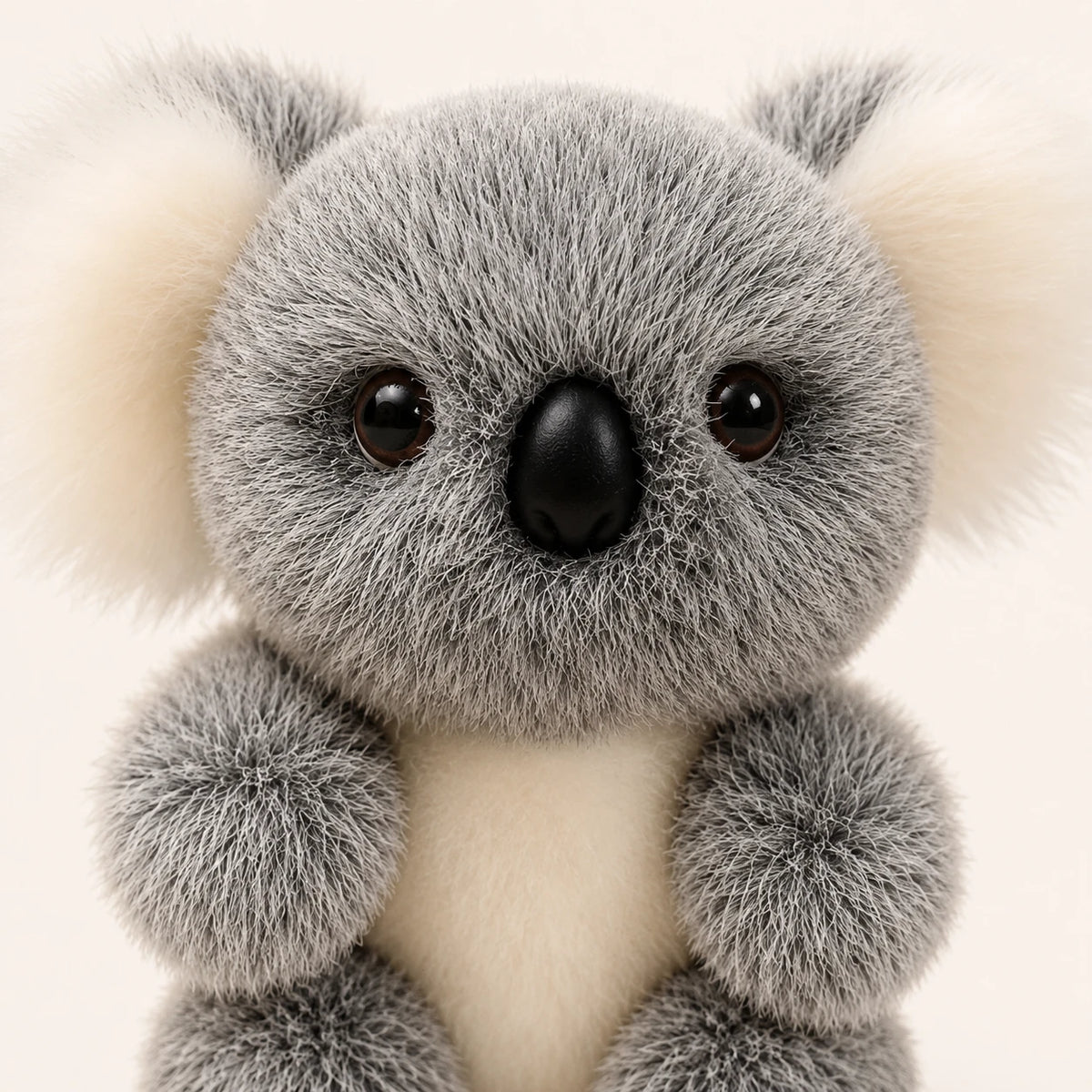Gros plan sur le visage de la peluche koala