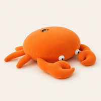 Coussin peluche crabe orange - autre angle