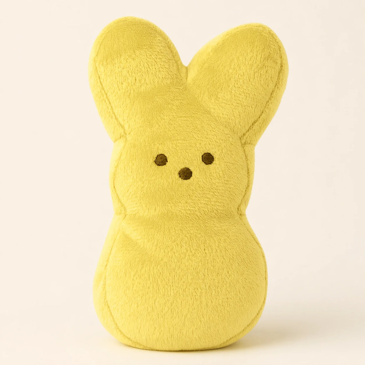 Peluche lapin peeps jaune, vue principale sur fond ivoire