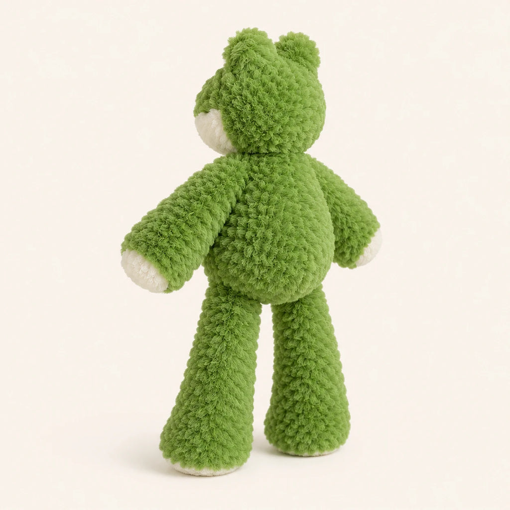 Peluche grenouille longues pattes 35 cm, vue de dos