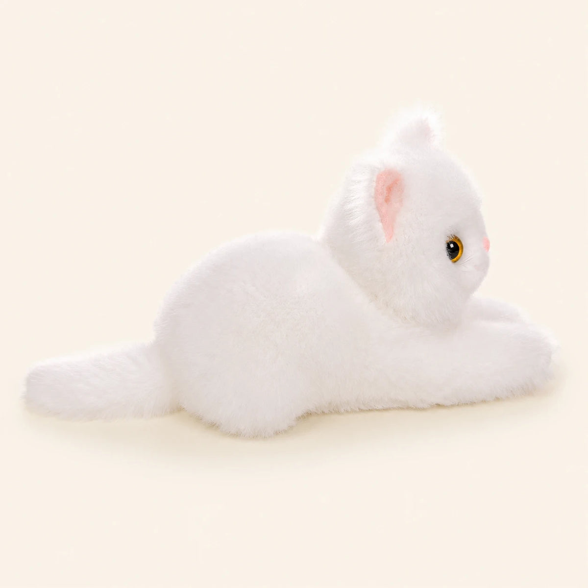 Peluche chat réaliste yeux vairons - autre angle