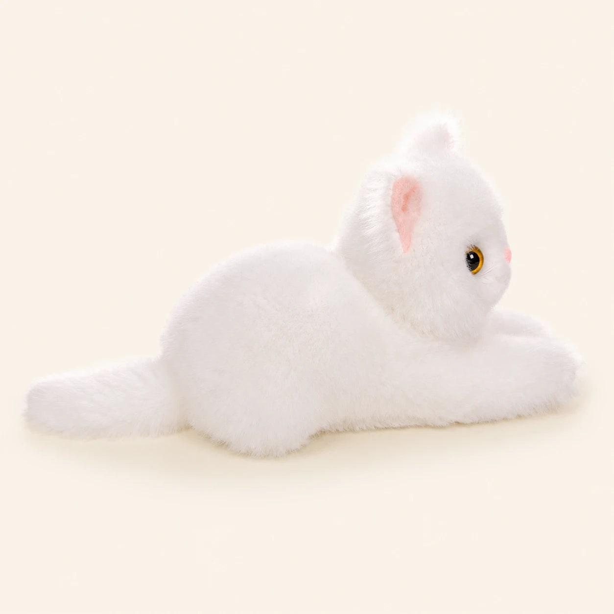Peluche chat réaliste yeux vairons - autre angle