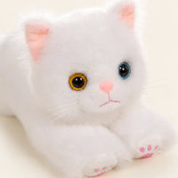Peluche chat réaliste yeux vairons - détail visage