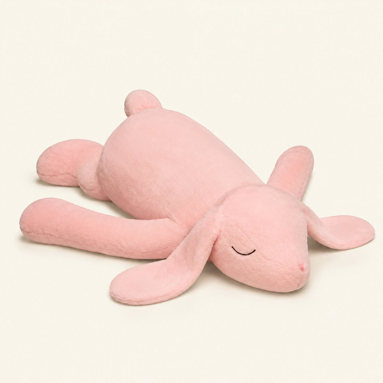 Peluche lapin géant rose, vue principale sur fond ivoire