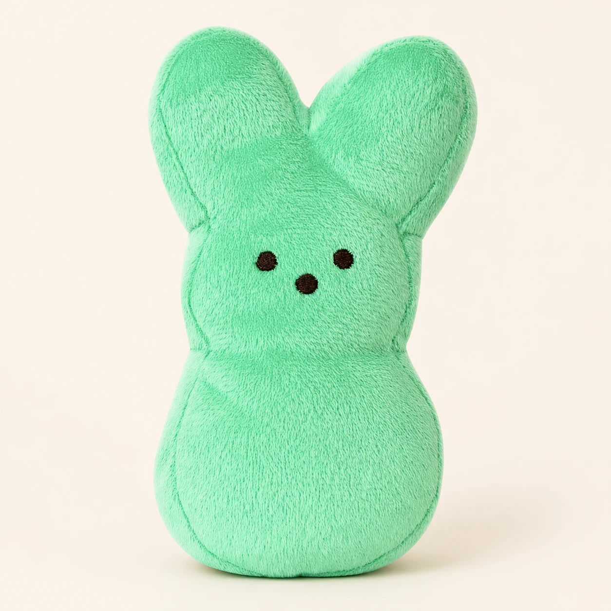 Peluche lapin peeps vert, vue principale sur fond ivoire