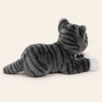 Peluche chat réaliste gris tigré - autre angle