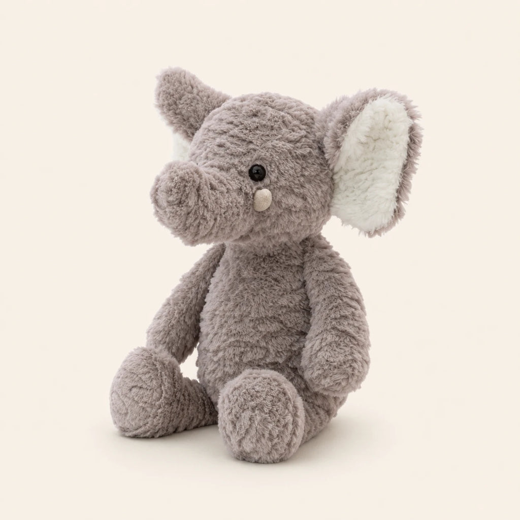 Peluche éléphant longues pattes 37 cm, vue de trois-quarts