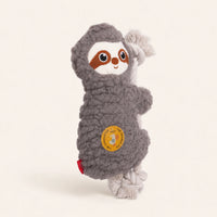Jouet peluche paresseux pour chien, autre angle, fond ivoire