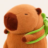 Peluche capybara, gros plan sur le visage et la texture
