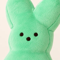 Peluche lapin peeps vert, détail du visage