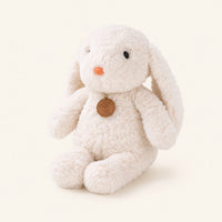 Peluche lapin blanc longues pattes 35 cm, vue de trois-quarts