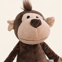 Gros plan sur le visage et la texture de la peluche singe