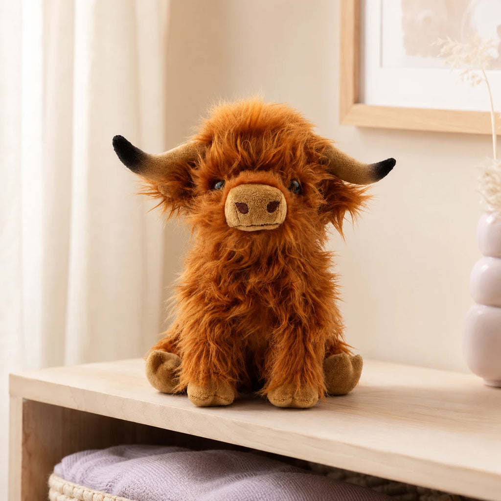 Peluche vache Highland - mise en situation