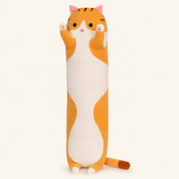 Peluche coussin long chat tigré orange - vue principale