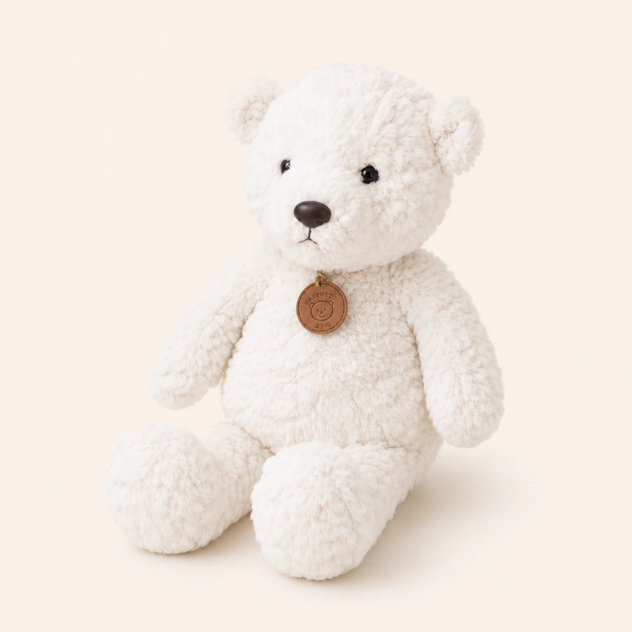 Peluche ours blanc longues pattes 50 cm, vue de trois-quarts