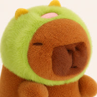 Gros plan sur le visage et la texture de la peluche capybara