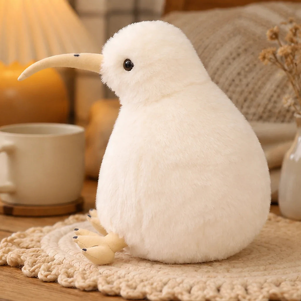 Peluche kiwi blanc 20 cm - mise en situation