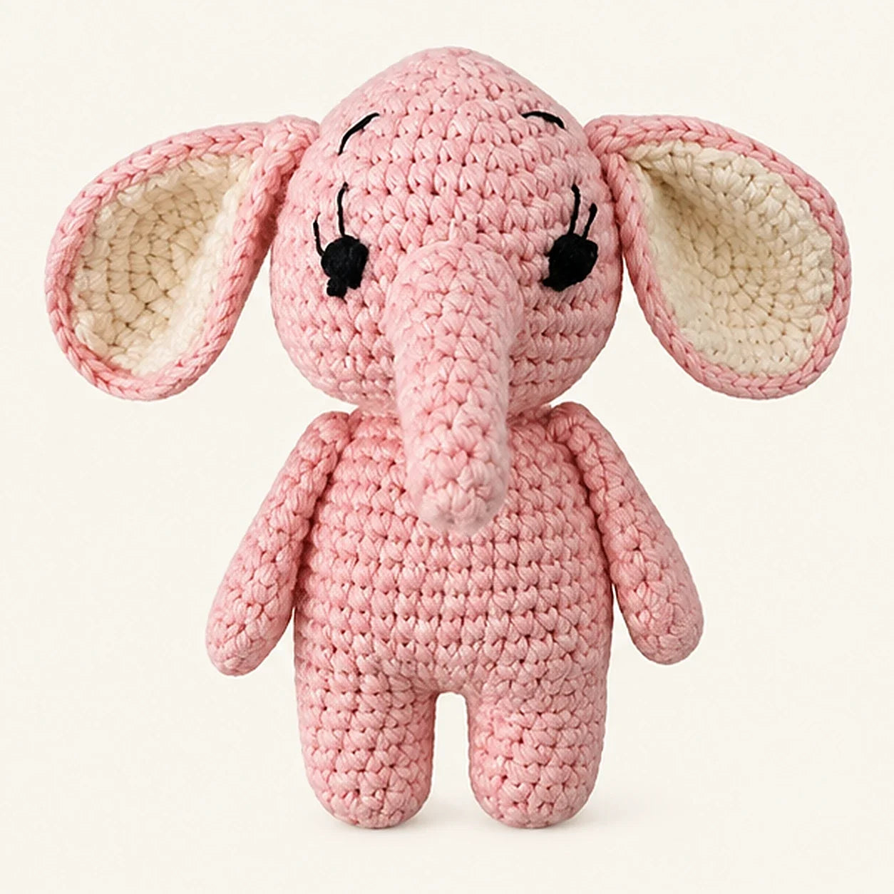 Peluche éléphant crochet rose - photo principale