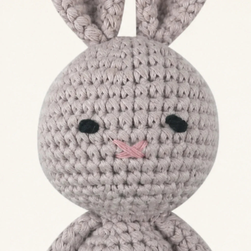 Peluche lapin crochet F2 19 cm - détail texture