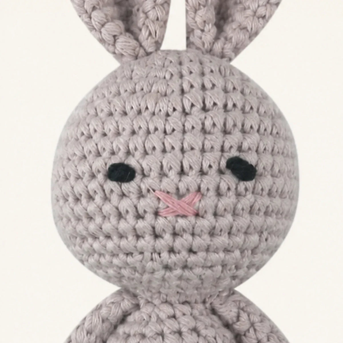 Peluche lapin crochet F2 19 cm - détail texture