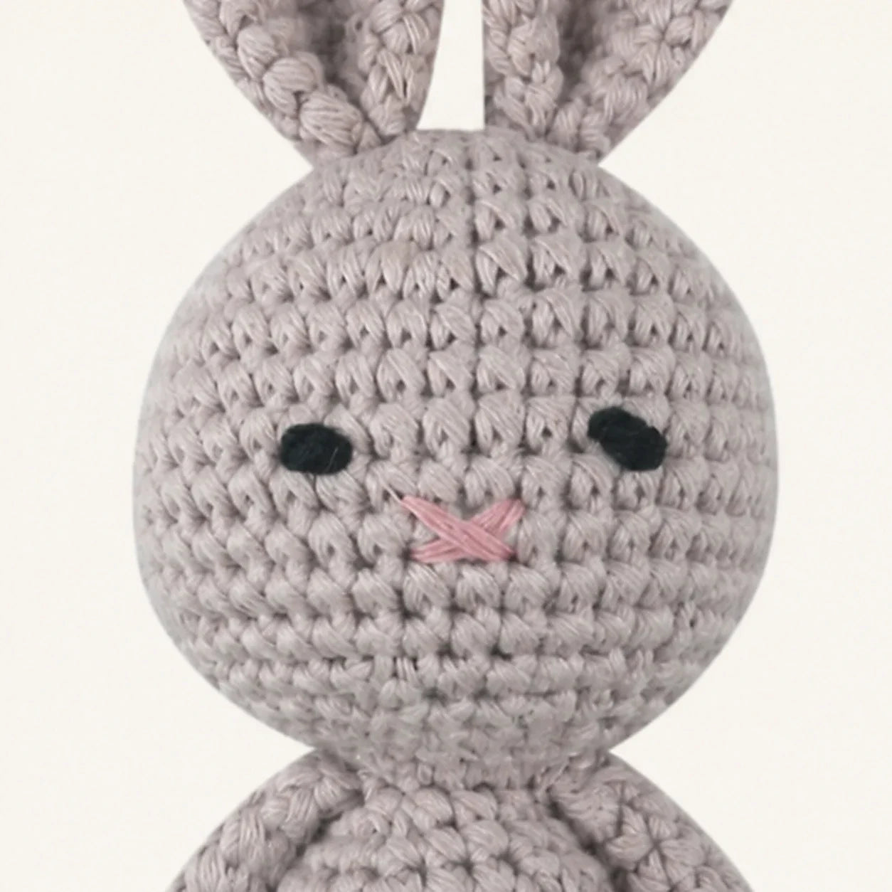 Peluche lapin crochet F2 19 cm - détail texture