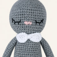 Peluche lapin crochet G296 32 cm - détail texture