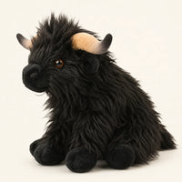 Peluche vache Highland noire - autre angle