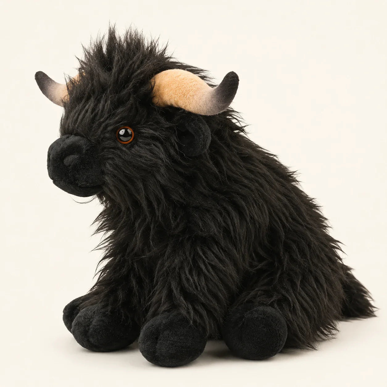 Peluche vache Highland noire - autre angle