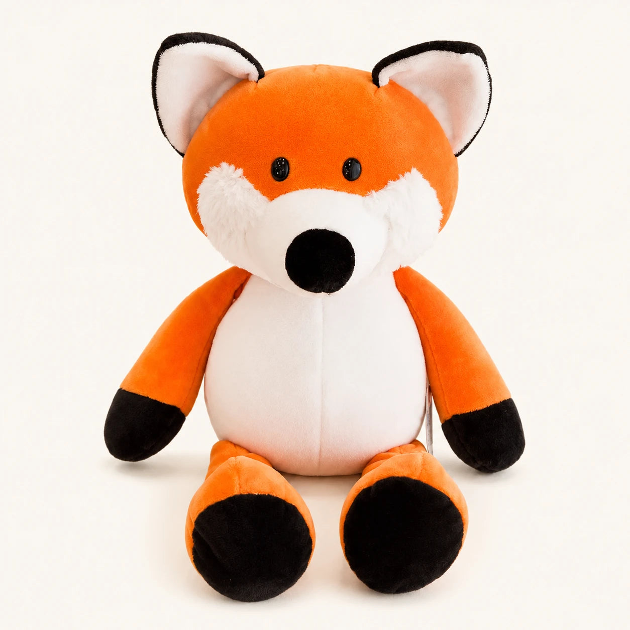 Peluche renard orange et blanc, vue de face