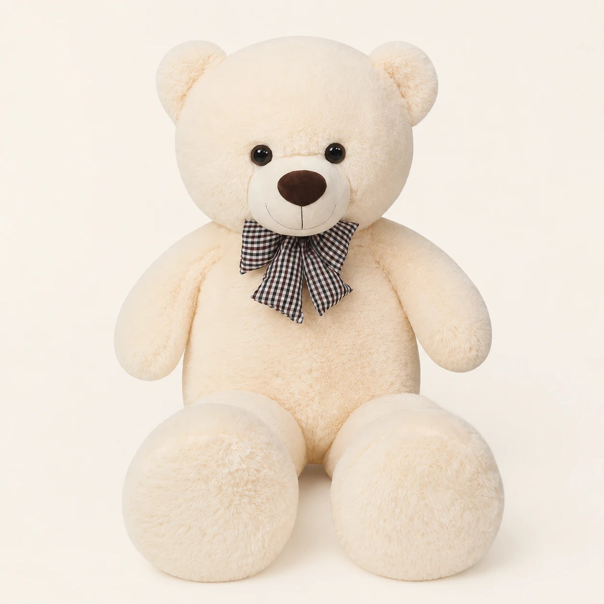 Grand ours en peluche blanc 105 cm vue de face