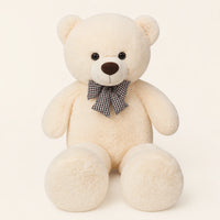 Grand ours en peluche blanc 105 cm vue de face