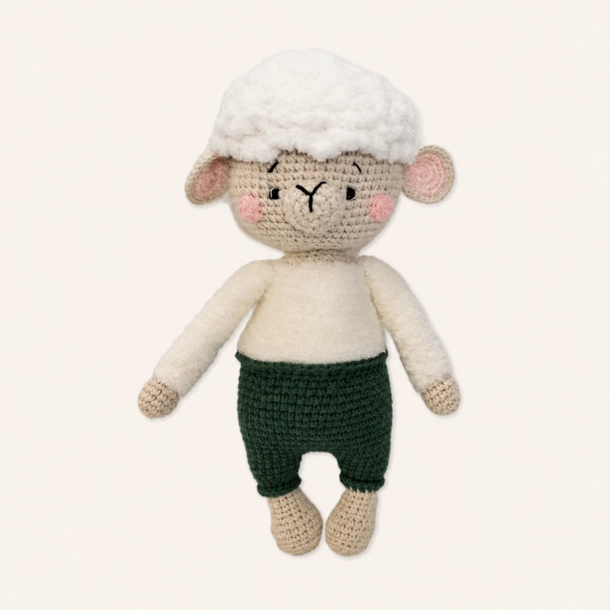Peluche mouton en crochet amigurumi 23 cm vue de face