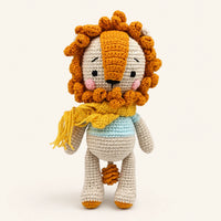 Peluche lion amigurumi en crochet vue de face