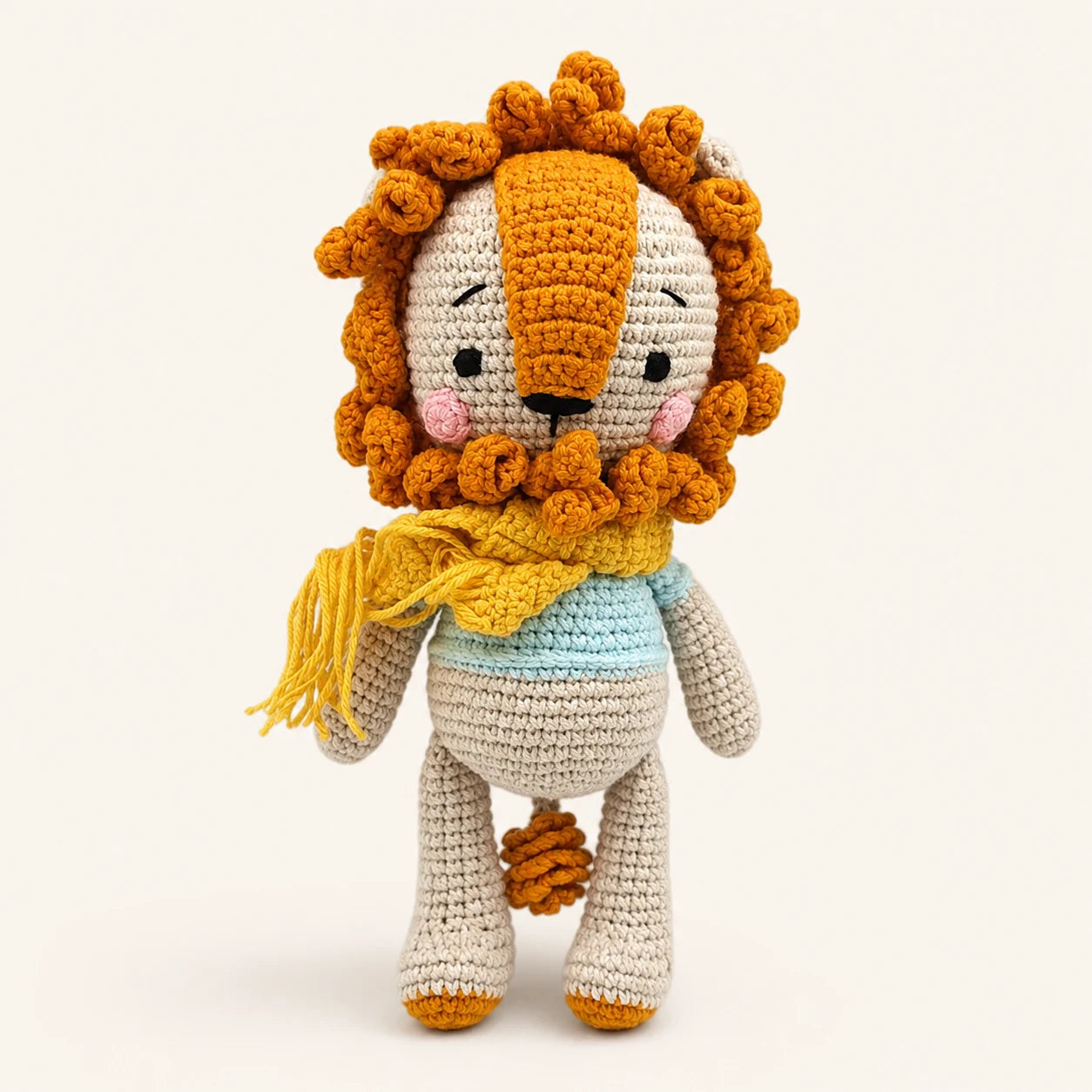 Peluche lion amigurumi en crochet vue de face